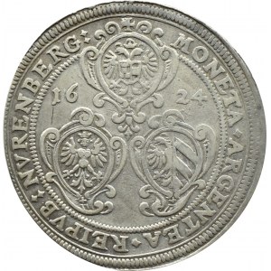 Niemcy, Norymberga, Ferdynand II, talar 1624, Norymberga, rzadszy typ monety