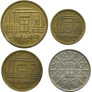 Niemcy, Saarland, komplet 10-100 franków 1954-1955, Paryż