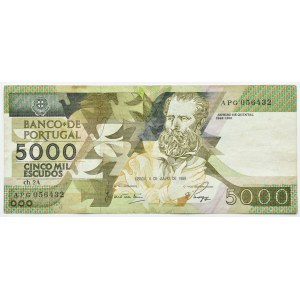 Portugalia, 5000 escudos 1989 seria APG, Lizbona, RZADKIE