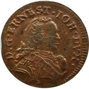 Kurlandia/Rzeczpospolita, Ernest Jan Biron, szeląg 1764, Mitawa, ładny