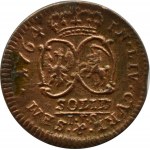 Kurlandia/Rzeczpospolita, Ernest Jan Biron, szeląg 1764, Mitawa, ładny