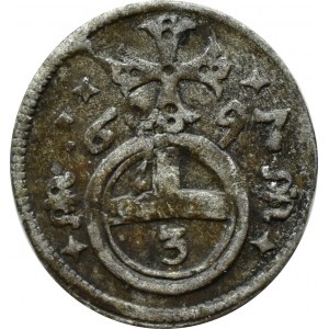Śląsk, Leopold I, greszel (3 fenigi) 1697, Opole