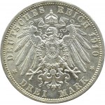 Niemcy, Prusy, Wilhelm II, 3 marki 1910 A, Berlin