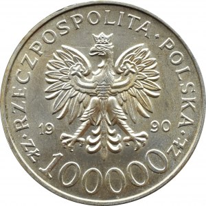 III RP, Solidarność (A), 100000 złotych 1990, typ A, Warszawa, UNC