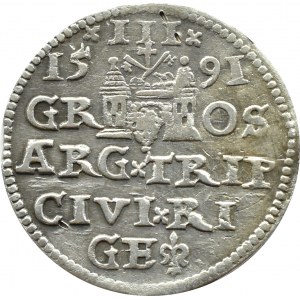 Zygmunt III Waza, trojak 1591, Ryga