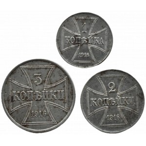 Królestwo Polskie, OST, lot kopiejek 1916 A/J, Berlin/Hamburg