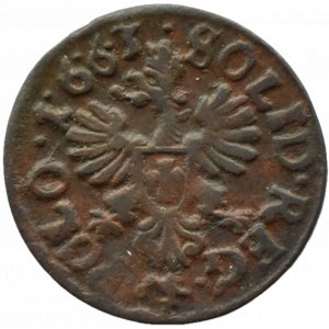 Jan II Kazimierz, szeląg koronny 1663, Ujazdów
