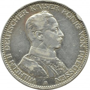 Niemcy, Prusy, Wilhelm II w mundurze, 3 marki 1914 A, Berlin