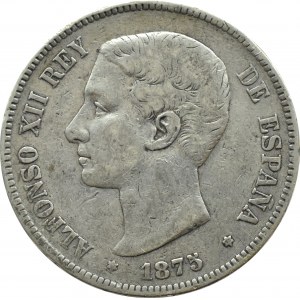 Hiszpania, Alfonso XII, 5 peset 1875 Madryt