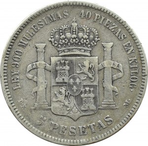 Spain, Alfonso XII, 5 pesetas 1875 Madrid