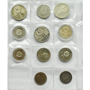 Bułgaria, lot okolicznościowych monet 1980-1988, proof, UNC
