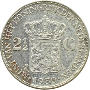 Holandia, Wilhelmina, 2,5 guldena 1930, Utrecht