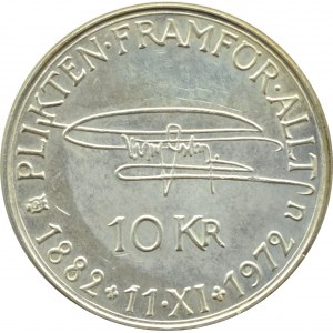 Szwecja, Gustaw VI Adolf, 10 koron 1972, 90 rocznica urodzin