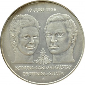 Szwecja, 50 koron 1976, Ślub Królewski, UNC