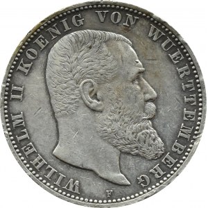 Niemcy, Wirtembergia, Wilhelm II, 5 marek 1913 F, Stuttgart