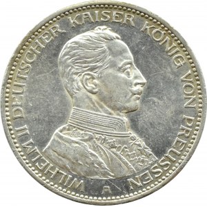 Niemcy, Prusy, Wilhelm II w mundurze, 3 marki 1914 A, Berlin
