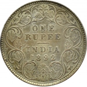 Indie/Wielka Brytania, Wiktoria, rupia 1892, Bombaj