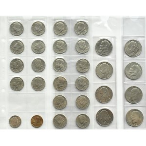 USA, lot monet obiegowych, razem 20 dolarów 1971-2000