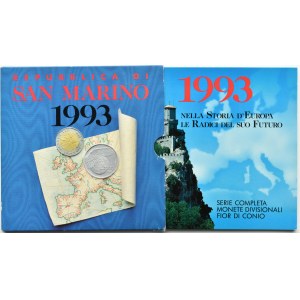 San Marino, zestaw 10 monet 1993, UNC