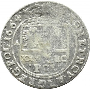 Jan II Kazimierz, złotówka (tymf) 1664 AT, Bydgoszcz