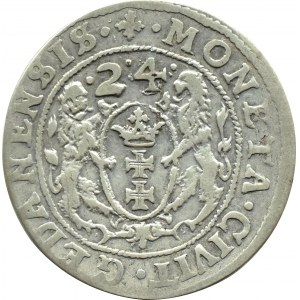 Zygmunt III Waza, ort 1624, przebitka daty 3/4, Gdańsk