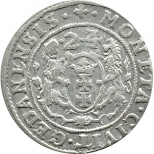 Zygmunt III Waza, ort 1624, przebitka daty 3/4, Gdańsk