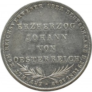 Niemcy, Frankfurt, Johann von Habsburg, dwugulden 1848, Frankfurt n. Menem