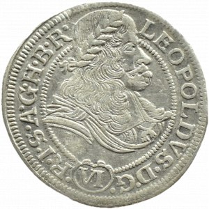 Śląsk, Leopold I, 6 krajcarów 1673 SHS, Wrocław