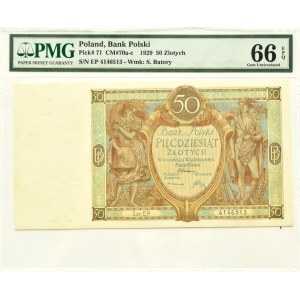 II RP, 50 zloty 1929, EP. series, PMG 66 EPQ