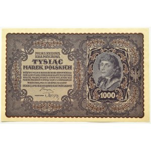 II RP, 1000 marek 1919, I seria CH - typ 7, piękny!