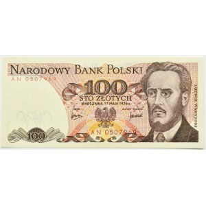 PRL, L. Waryński, 100 gold 1976, AN series, UNC