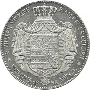 Niemcy, Saksonia, Fryderyk August II, dwutalar 1854 F, Stuttgart
