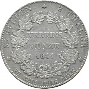 Niemcy, Hesja-Darmstadt, Ludwig II, dwutalar (3 1/2 guldena) 1841, Darmstadt