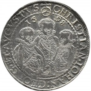 Germany, Saxony, Krystian II, John George I and Augustus, 1598 HB thaler, Dresden