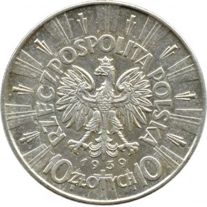 II RP, Józef Piłsudski, 10 złotych 1939, Warszawa
