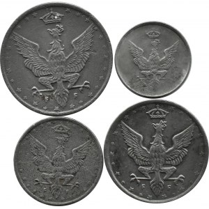 Kingdom of Poland, lot 1-20 fenigs 1917-1918, Stuttgart