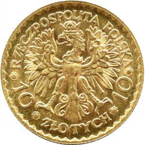 II RP, Bolesław Chrobry, 10 złotych 1925, Warszawa, odmiana żółta