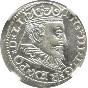 Sigismund III Vasa, trojak 1596, Riga, LI tip, NGC MS63