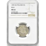Sigismund III Vasa, trojak 1592, Riga, NGC MS62