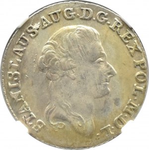 Stanisław A. Poniatowski, złotówka (4 grosze srebrne) 1791 E.B., Warszawa, NGC MS62, TYLKO 3 MONETY WY