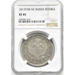 Rusko, Alexander I., rubľ 1817 СПБ ПС, Petrohrad, krátky orlí chvost, NGC XF45