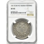 Rusko, Alexander I., rubľ 1817 СПБ ПС, Petrohrad, krátky orlí chvost, NGC XF45