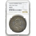 Austria, arcyksiążę Maksymilian III Habsburg, talar 1618, Hall, NGC AU55