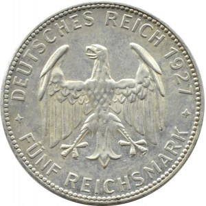Niemcy, Republika Weimarska, 5 marek 1927 F, Stuttgart, 450 lat Uniwersytetu w Tubingen