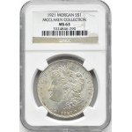 USA, Morgan, dolar 1921, Filadelfia, MCCLAREN COLECTION, NGC MS63