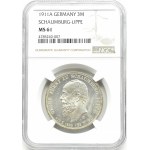 Niemcy, Schaumburg-Lippe, Georg, 3 marki 1911, Berlin, NGC MS61