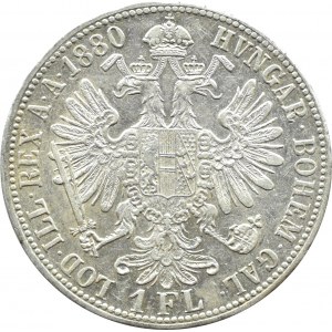 Austria-Hungary, Franz Joseph I, 1 florin 1880 A, Vienna