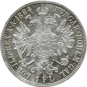 Austria-Hungary, Franz Joseph I, 1 florin 1884, Vienna