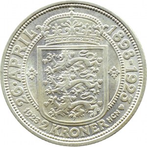 Denmark, Christian X, 2 crowns 1923 HCN, Copenhagen - Silver Wedding
