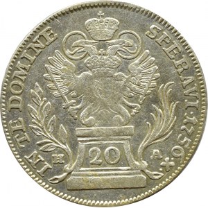 Austria, Francis I of Lorraine, 20 krajcars 1756 HA, Hall